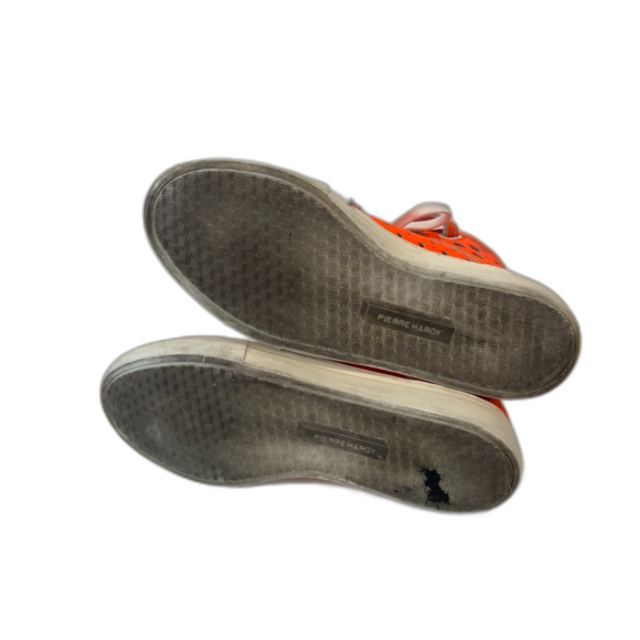 Pierre Hardy Punching Hi Top Sneakers Perforated Orange Size 40/US 9.5 Lace Up - Picture 7 of 9